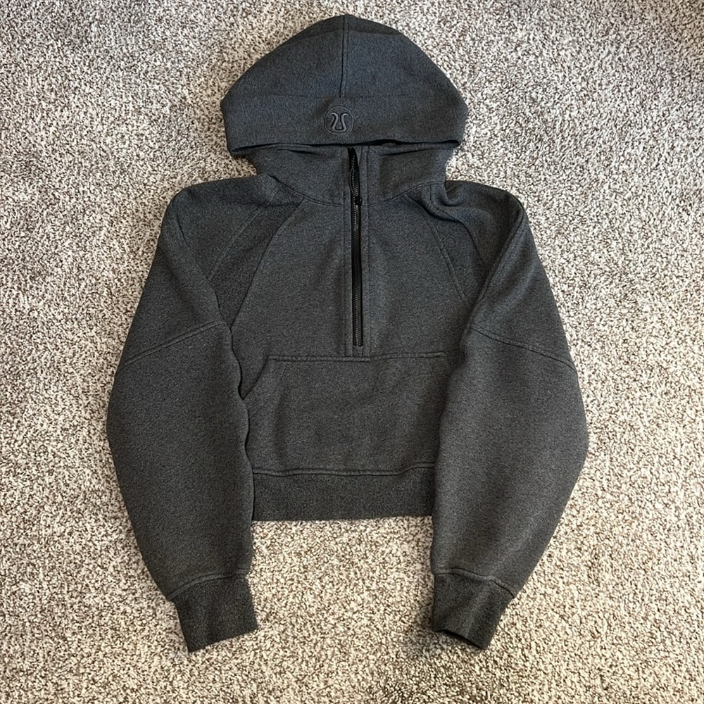 Lululemon Scuba Oversized Half-Zip Hoodie Heathered Speckled Black